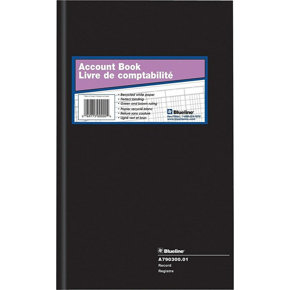 Livre d'enregistrement Blueline, A790300.01, 12-1/2" x 7-7/8"