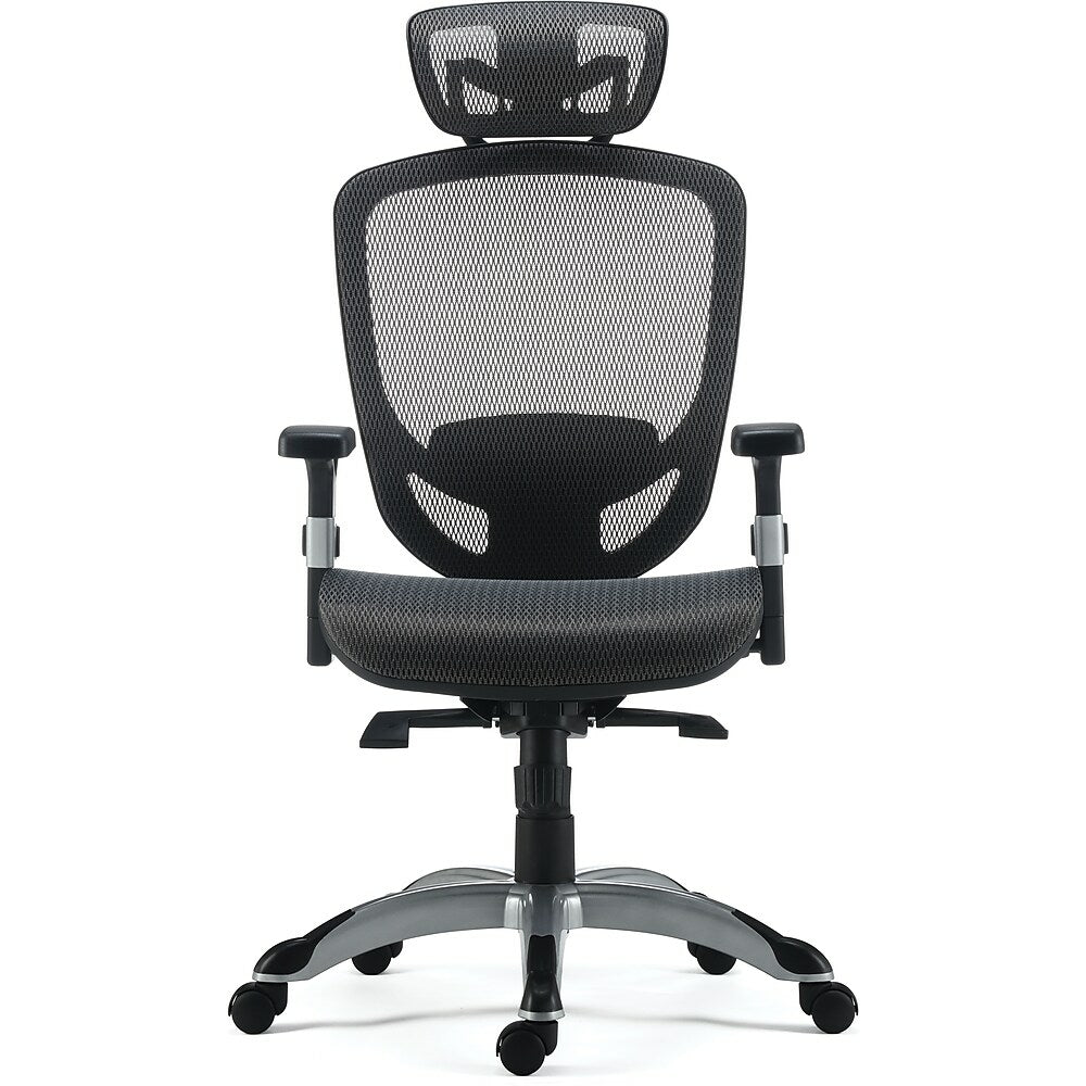 Union & Scale FlexFit Hyken Mesh Task Chair with Adjustable Arms - Charcoal Grey