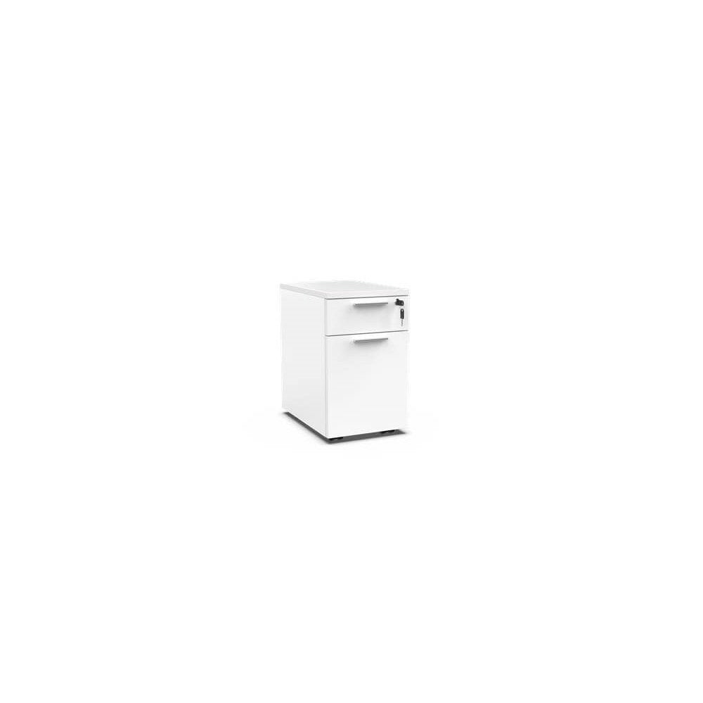 WorkSpace48 Mobile Axis Pedestal, White, 1 Drawer, plus file, Lockable 20.5"h x 12"w x 18"d