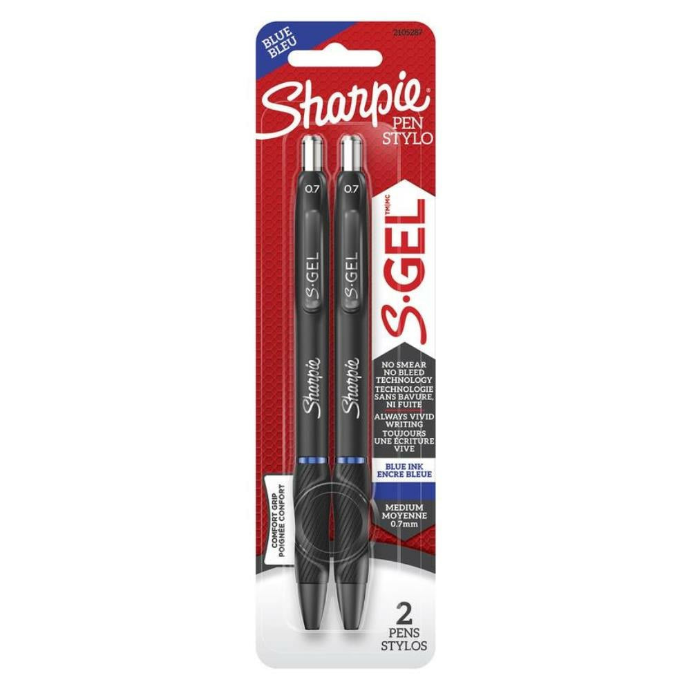 Sharpie S-Gel 0.7mm Gel Pen, Blue, 2 Pack