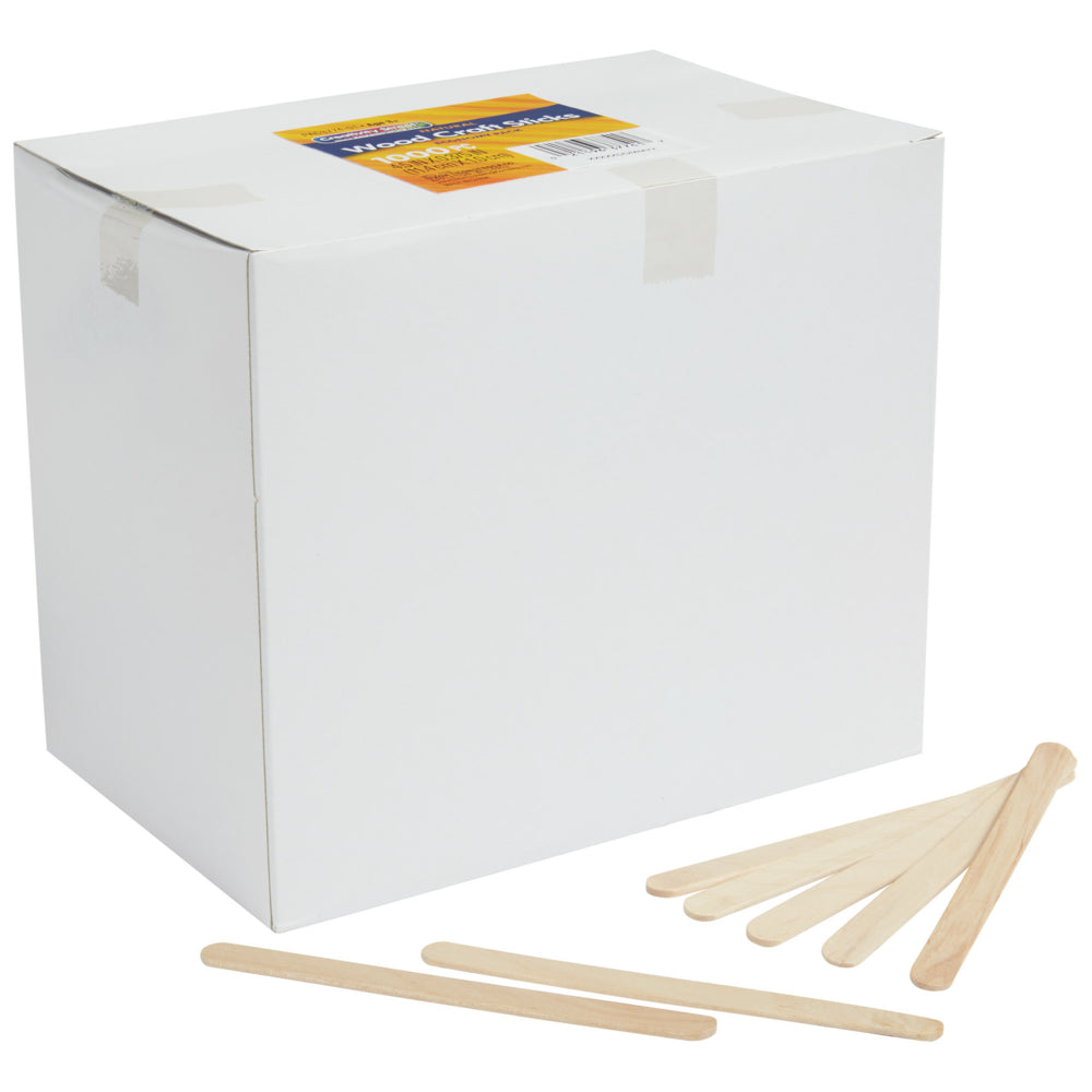 Bâtonnets de bricolage économiques Creativity Street - 11,4 cm (L) x 9,5 cm (l) - Naturel - Paquet de 1 000