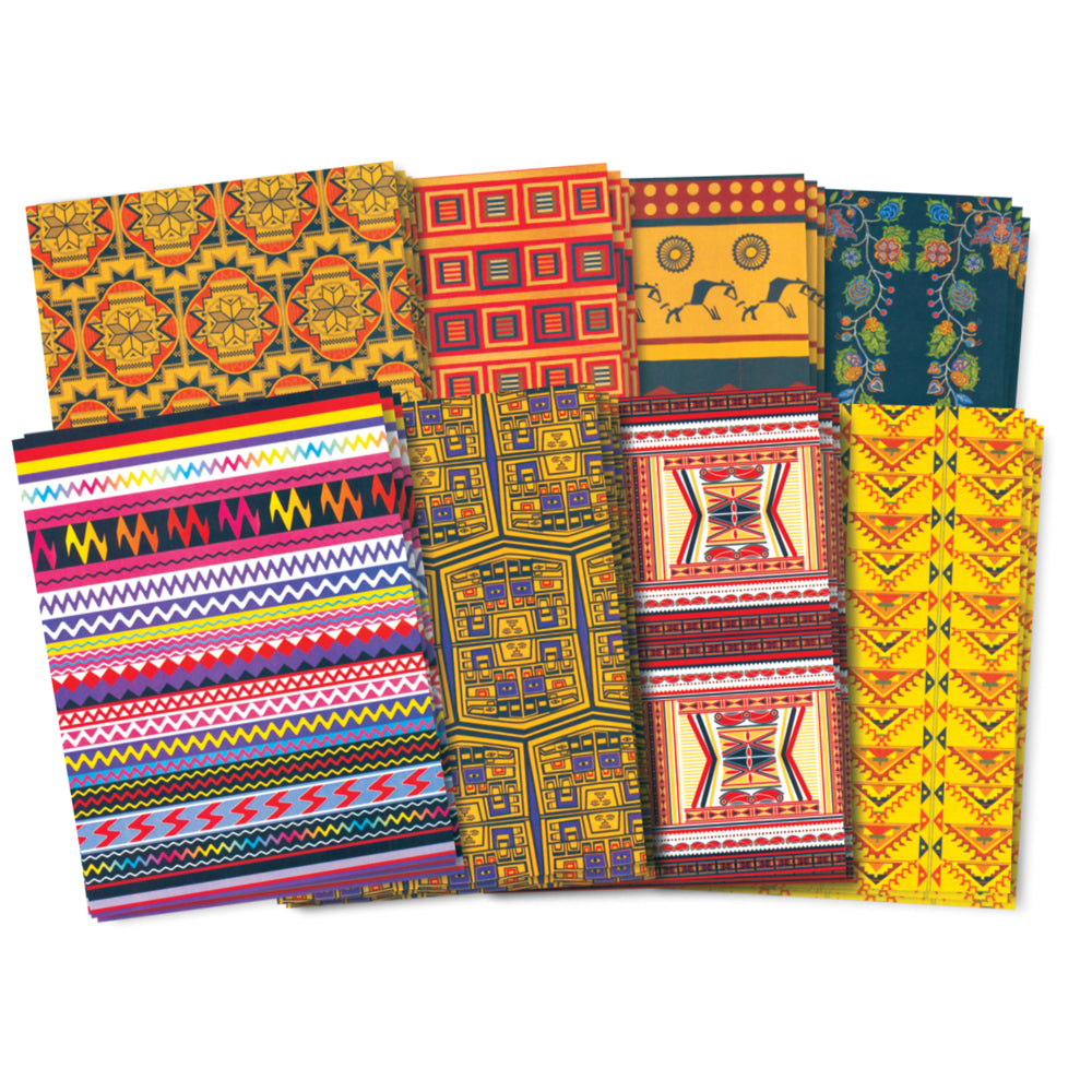 Roylco Native American Craft Paper, 22 x 28cm, 8 designs, 32 sheets/pkg. (R15278)