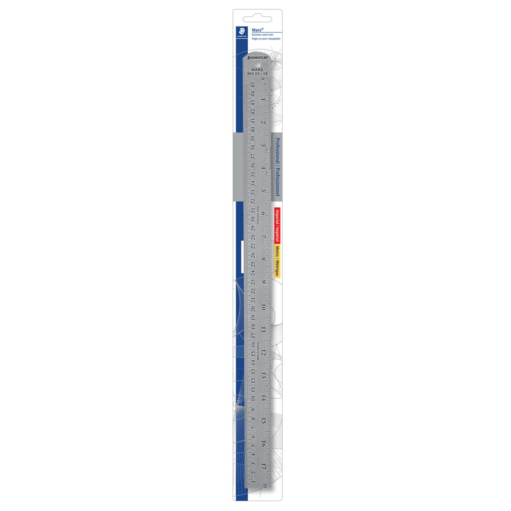 Staedtler Stainless Steel Cork Back Ruler 18" - 450mm