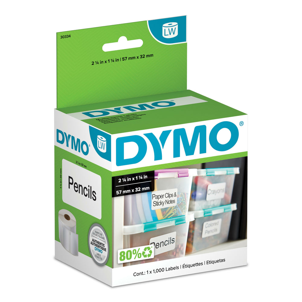 Étiquettes multi-usages DYMO Authentic LW pour imprimantes LabelWriter – 3,2 cm (l) x 5,4 cm (L)