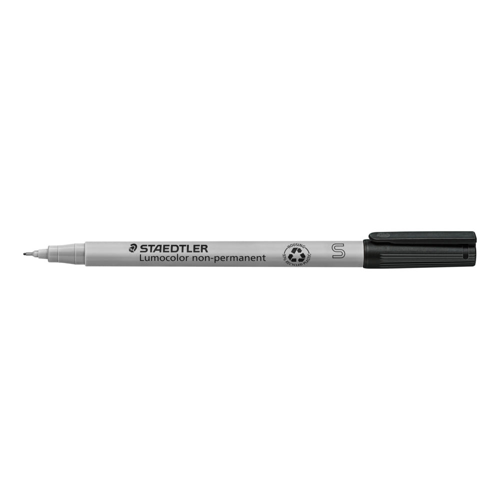 Staedtler Lumocolor Non-Permanent Wet Erase Markers - Superfine Tip - Black