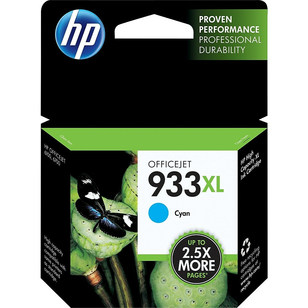 Cartouche d'encre cyan HP 933XL haute capacité d'origine (CN054AN)