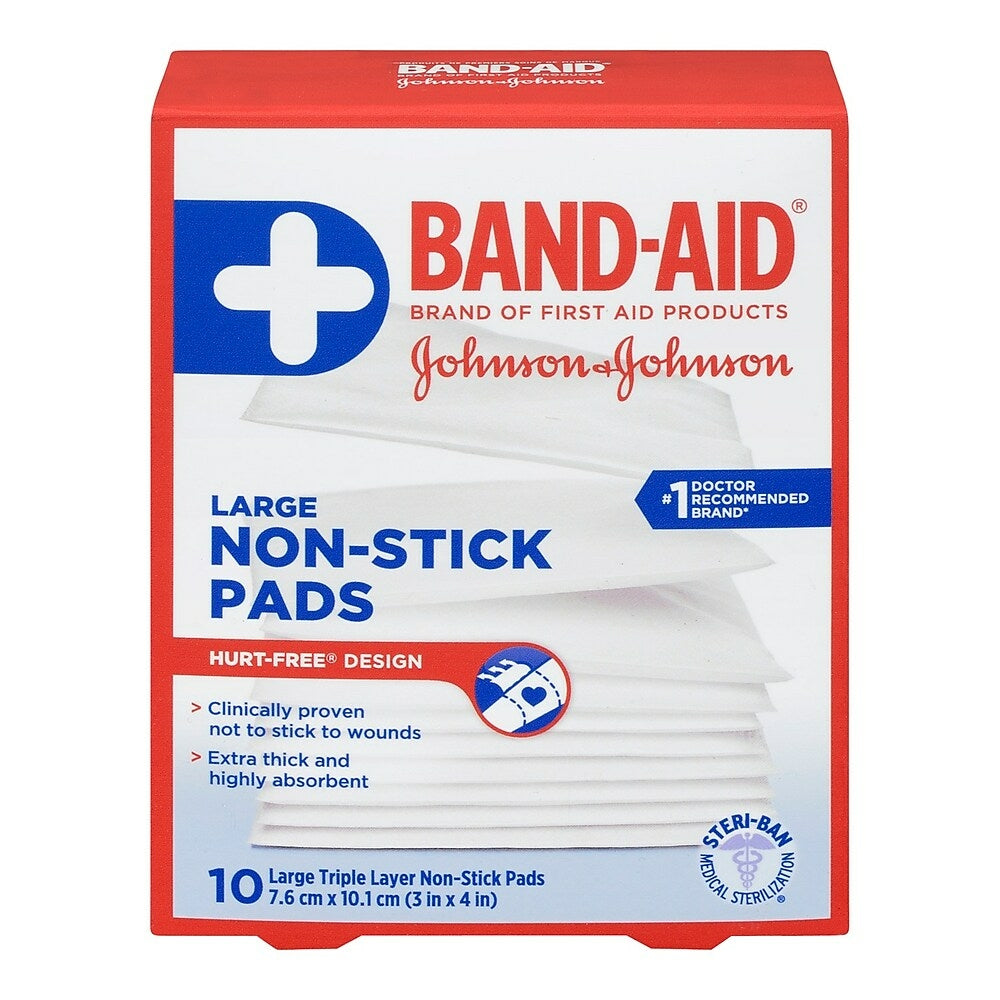 Tampons antiadhésifs BAND-AID pour premiers soins, paquet de 10