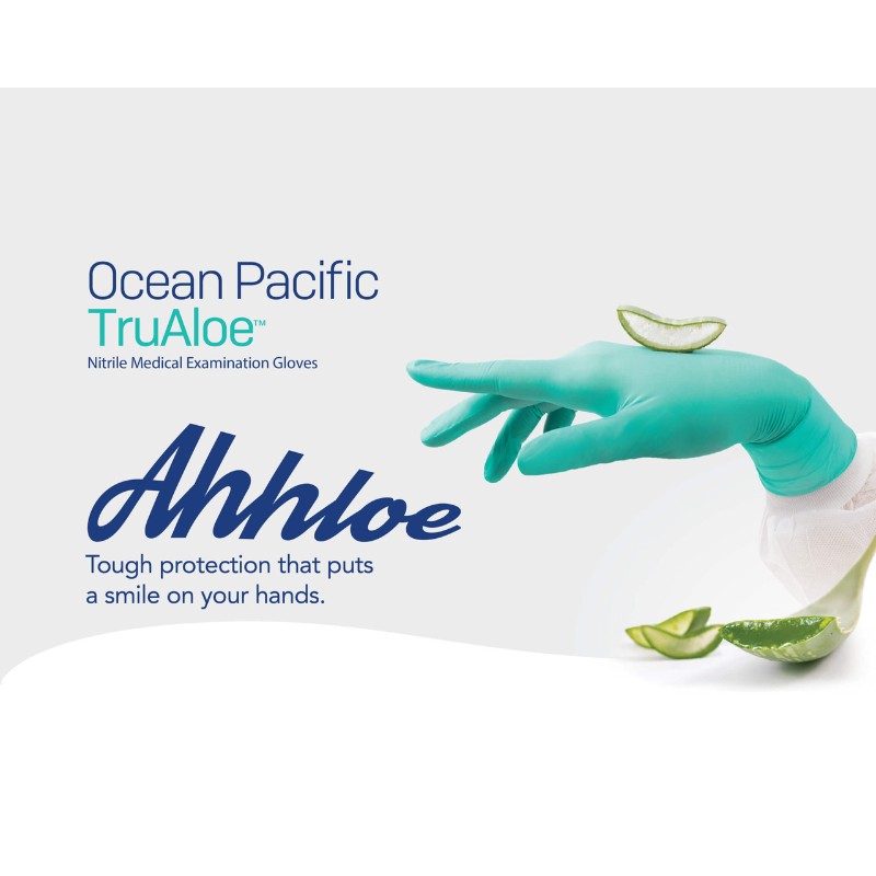 Medicom® Ocean Pacific TruAloe Nitrile Medical Examination Gloves