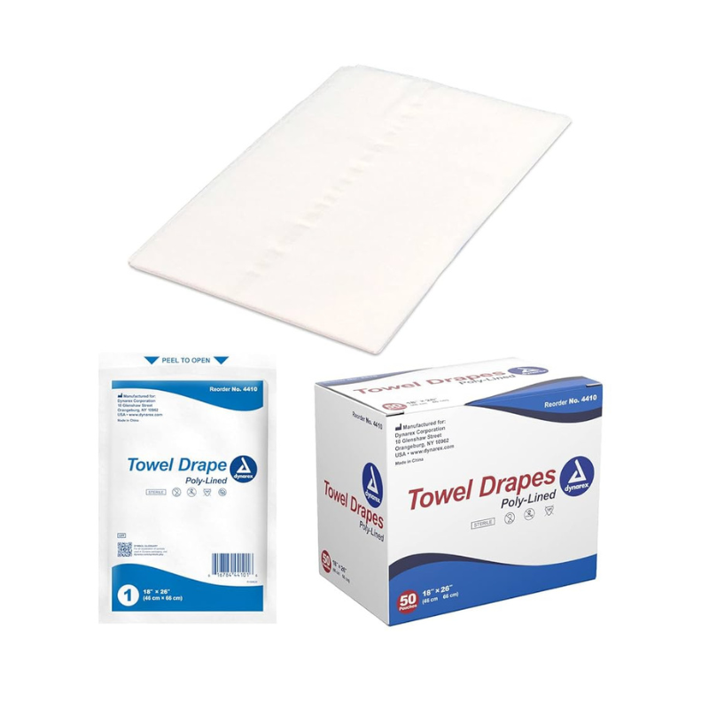 Rideau de serviette Dynarex, blanc
