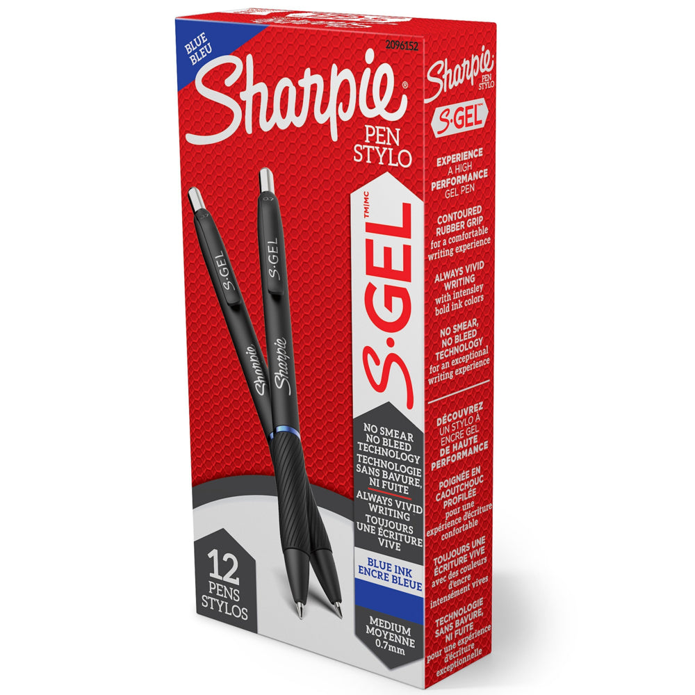 Stylos Sharpie SGel - 0,7 mm - Encre bleue - Lot de 12
