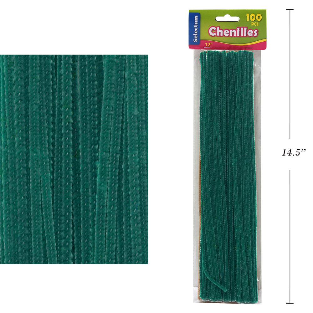 Selectum Pipe Cleaners - 12" - Green - 100 Pack
