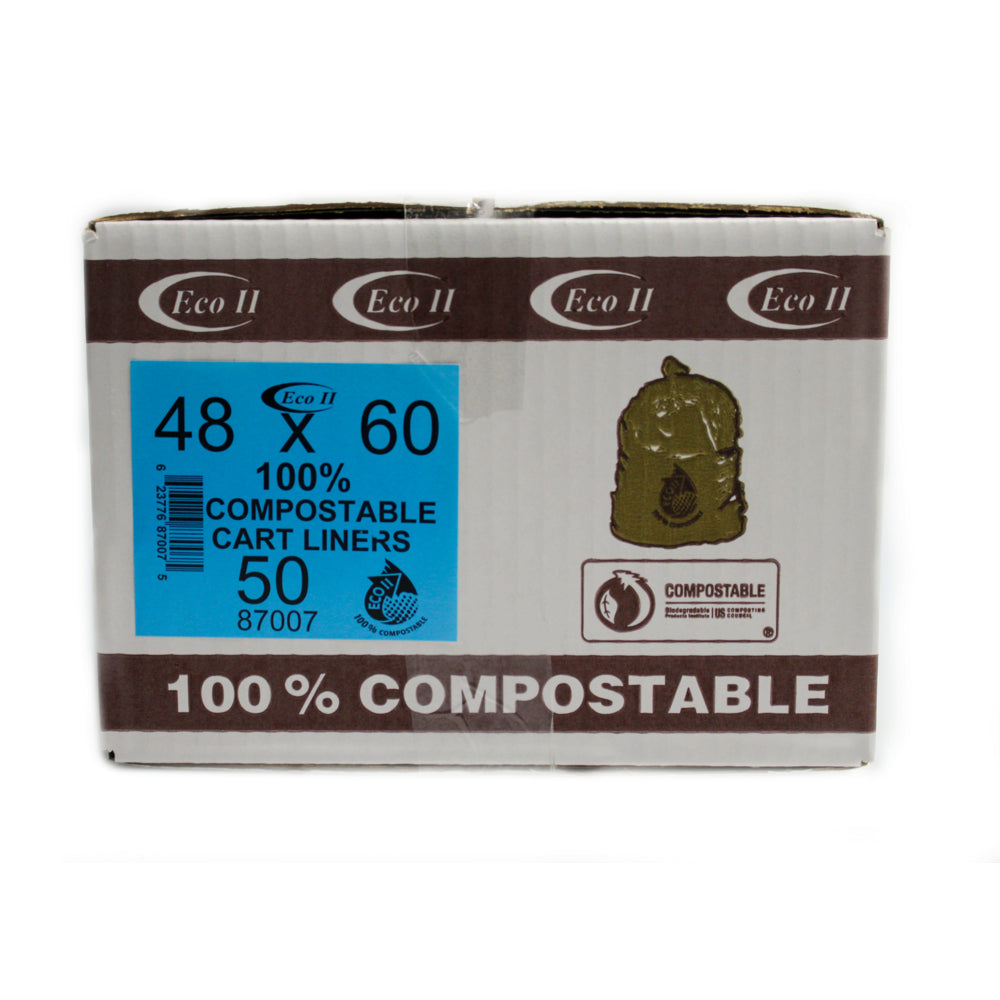 ECO II 100% Compostable Industrial Bags - 48" x 60" - Frosted - 50 Pack