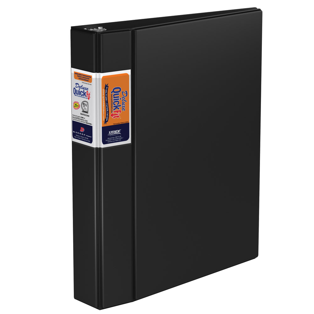 Classeur commercial à 3 anneaux Davis Group QuickFit Angle 1,5 po - Noir