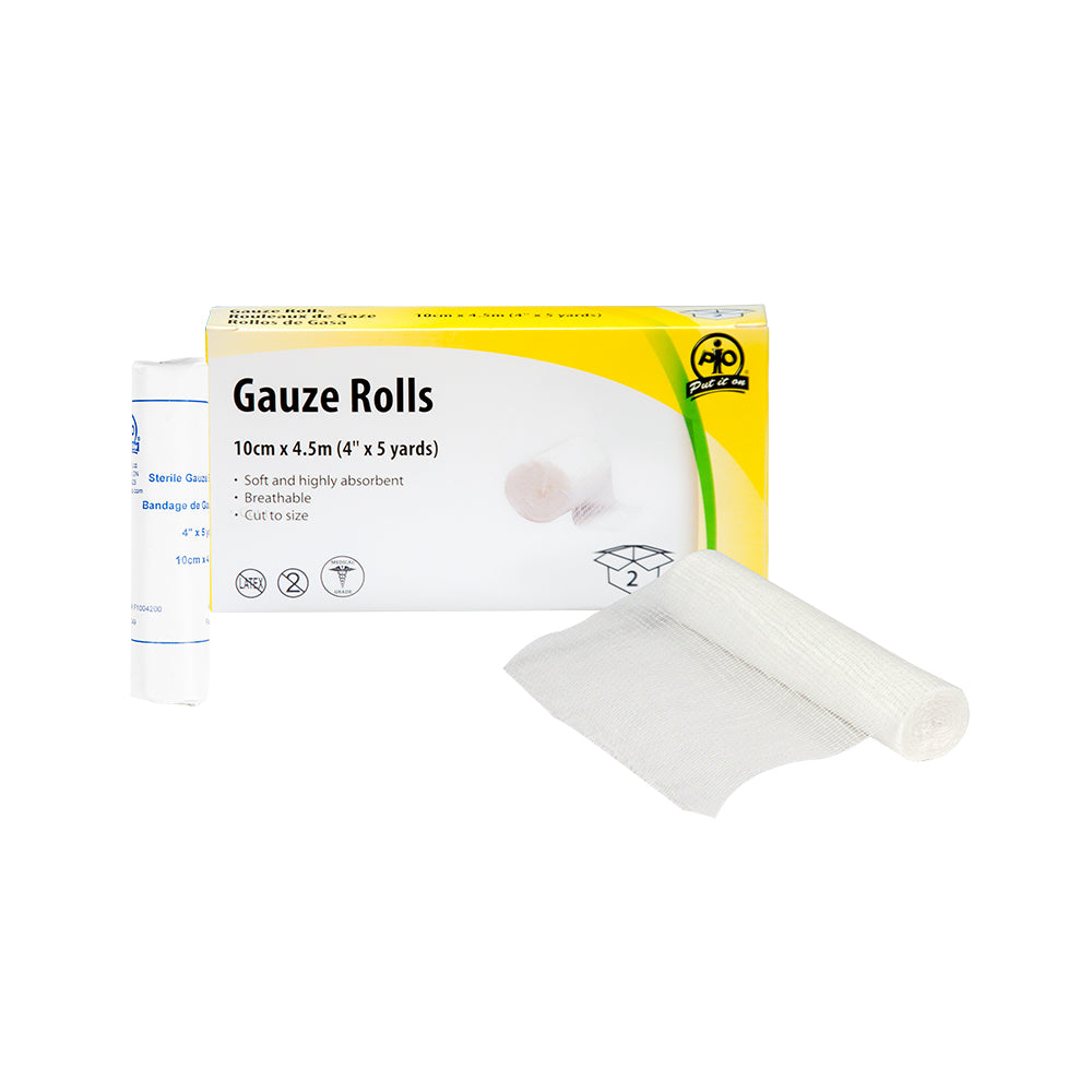 Rouleau de pansement en gaze Wasip - 10 cm de large x 4,5 m - Lot de 2
