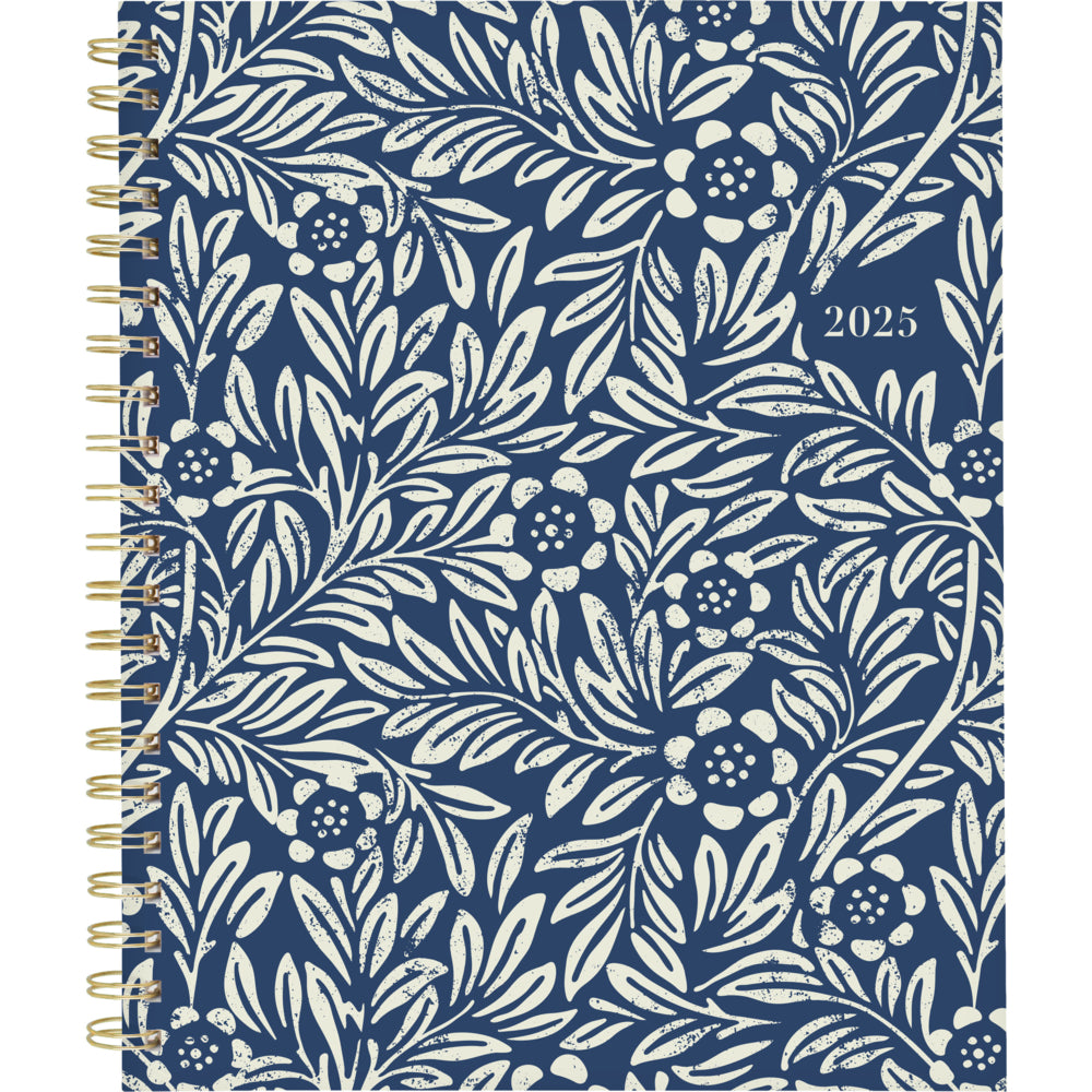 Cambridge 2025 Block Print Weekly/Monthly Planner - 11" H x 8-1/2" W - Blue - Bilingual