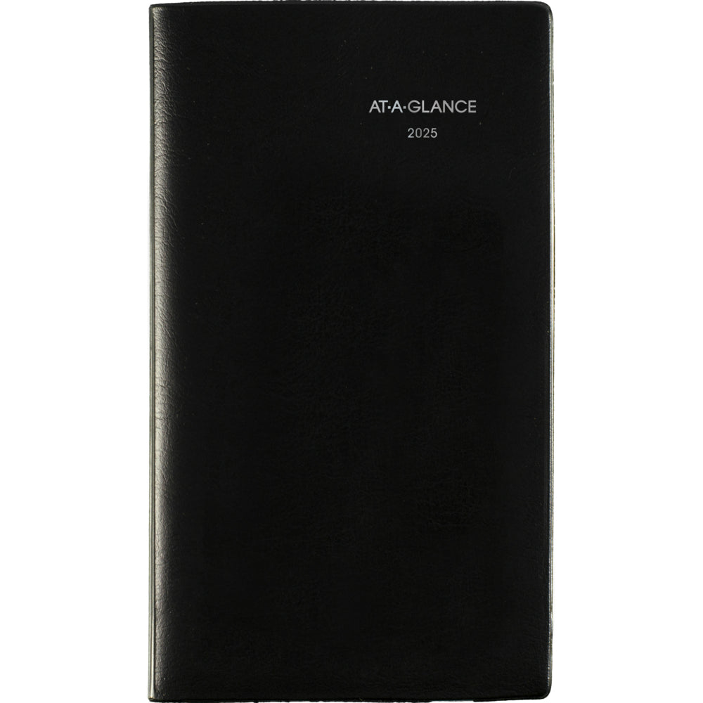 Agenda mensuel de poche AT-A-GLANCE 2025 - 6-3/16" H x 3-5/8" L - Noir - Bilingue