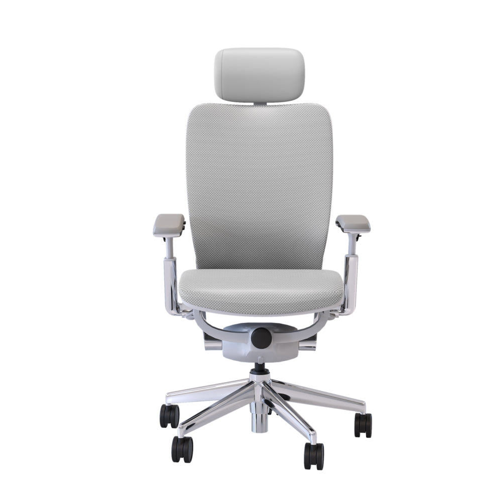 Chaise de bureau Nightingale IC2 à dossier moyen avec appui-tête réglable - Blanc