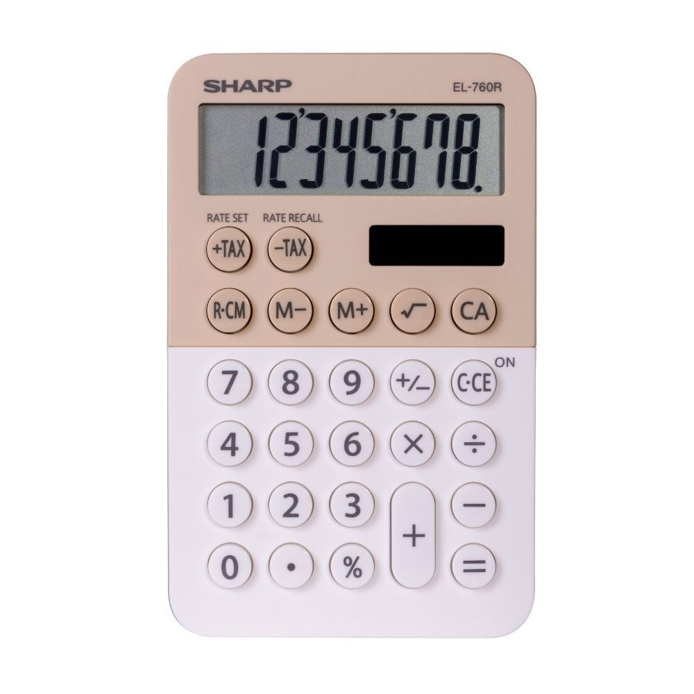 Calculatrice portable Sharp EL760RLA à 8 chiffres - Latte
