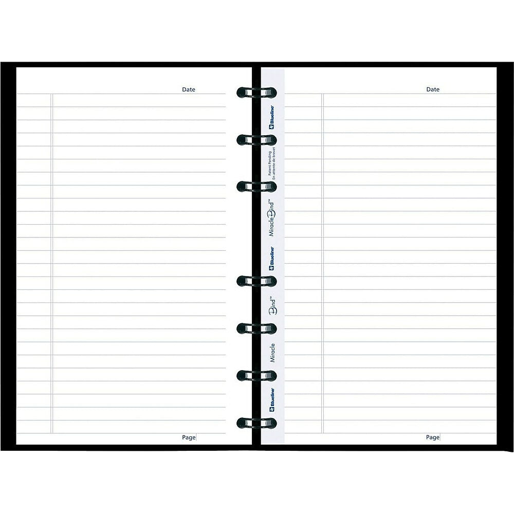Blueline MiracleBind Hard Cover Notebook, 150 pages, 8" x 5", Black