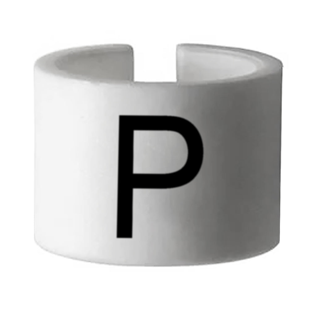 Mini-marqueurs de taille Eddie pour cintres – P – Français – Blanc avec imprimé noir – Paquet de 100