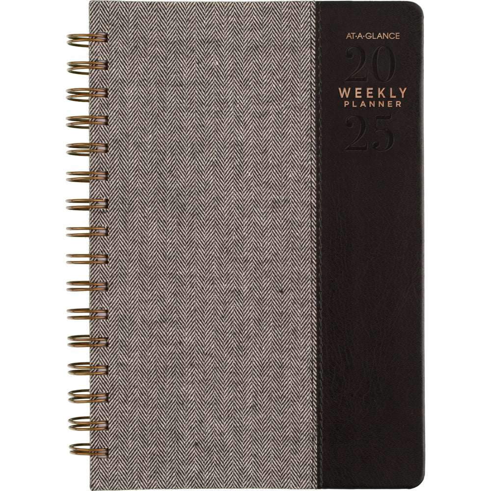 Agenda hebdomadaire/mensuel Signature 2025 AT-A-GLANCE - 8-1/2" H x 5-3/8" L - Noir - Anglais