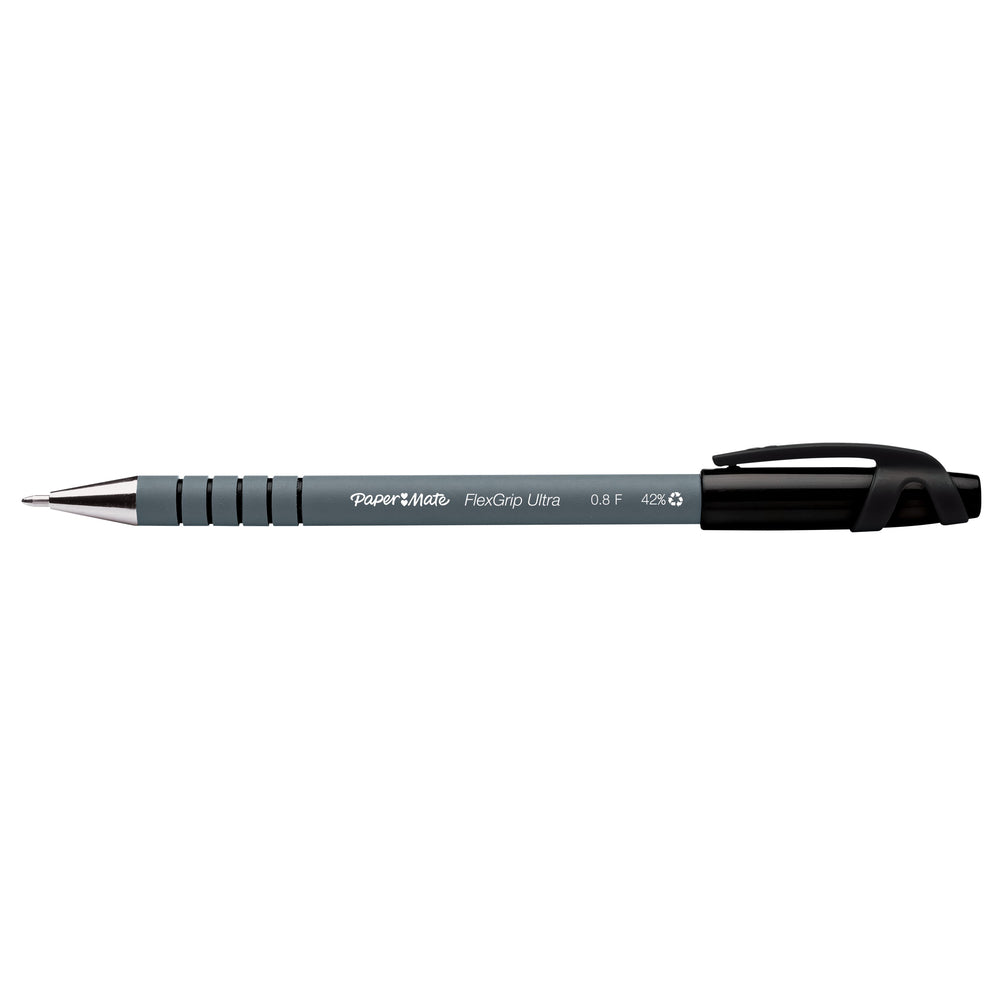 Paper Mate FlexGrip Ultra Recycled Stick Ballpoint Pen - 0.8mm - Black ink