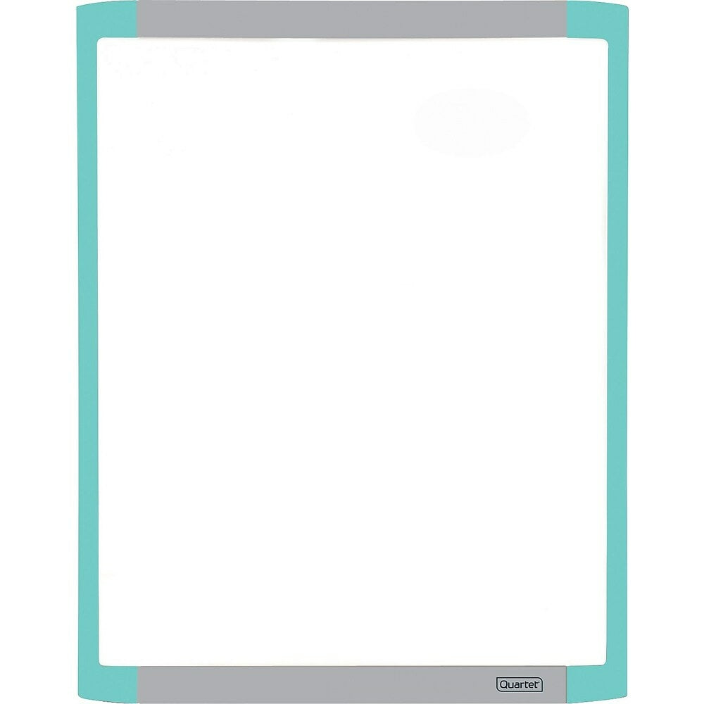 Tableau magnétique effaçable à sec Quartet, surface blanche, cadre de couleurs assorties, 11" x 14"