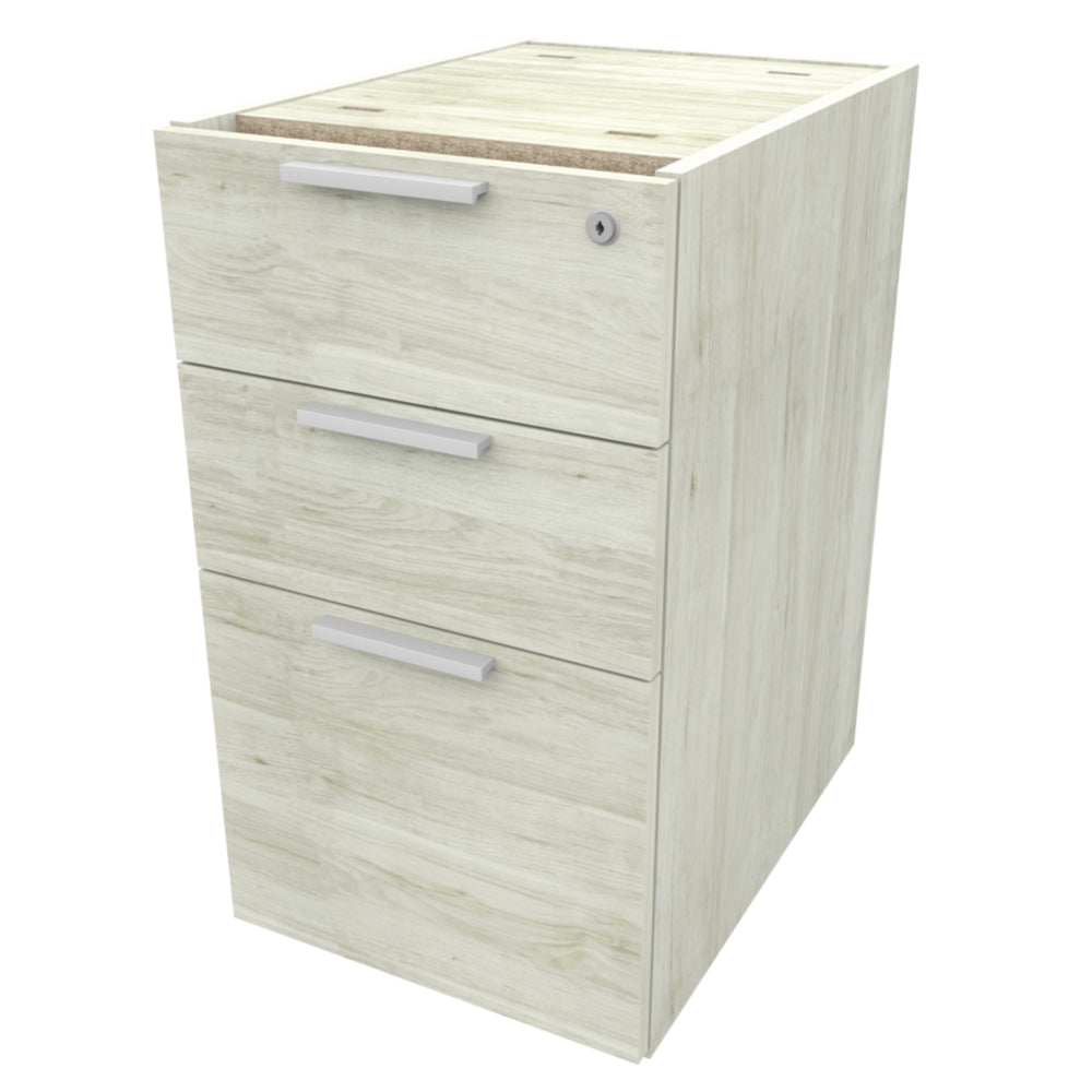 Caisson 3 tiroirs en bois de cœur - Finition bois d'hiver