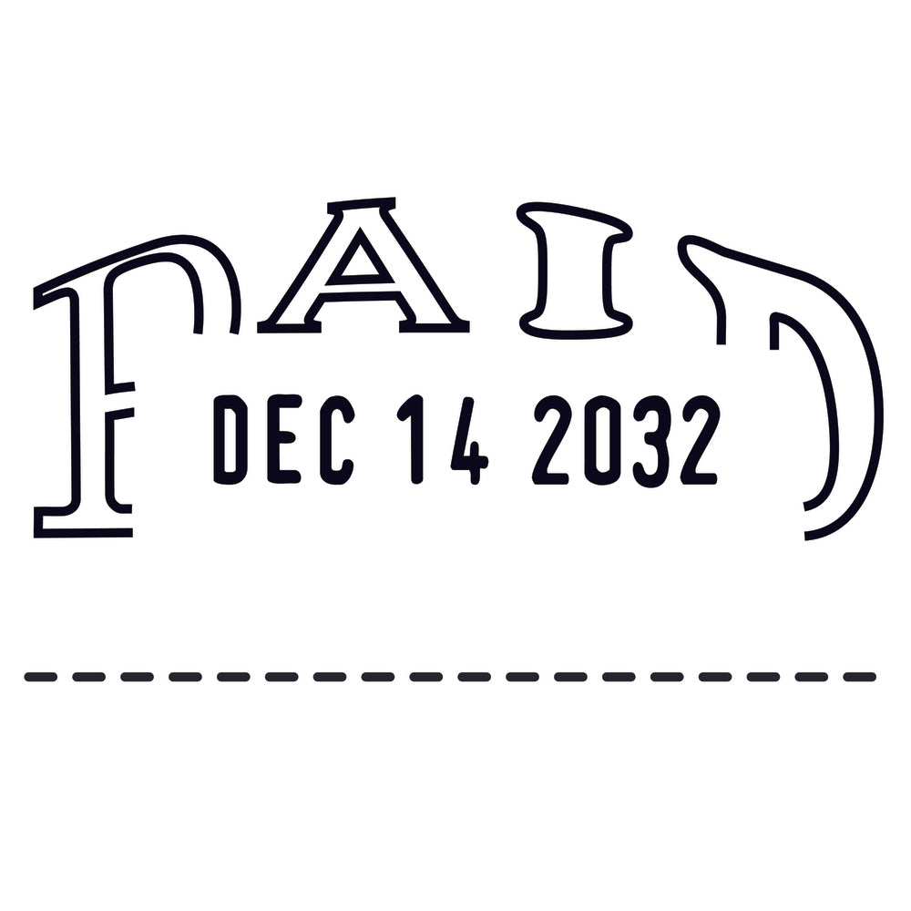 Dateur manuel Trodat 2210 - Anglais - 2 lignes - « Payé » et date