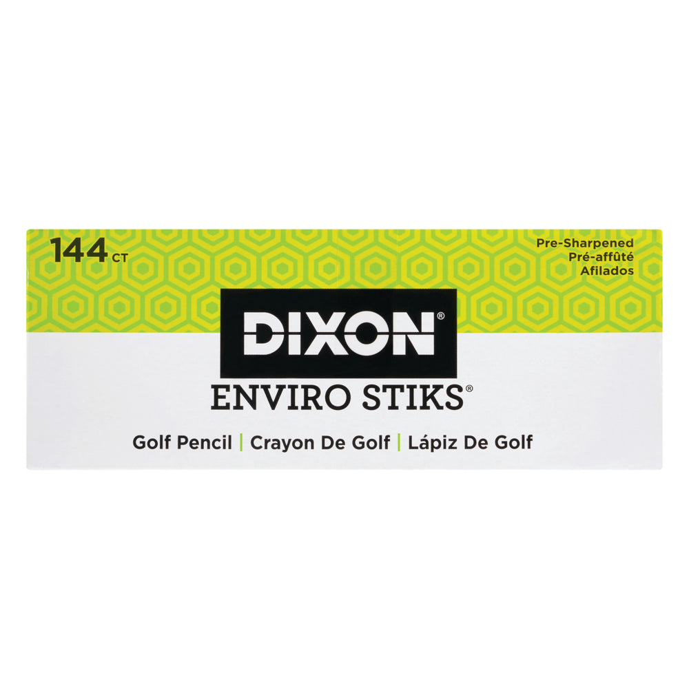 Dixon Enviro Sticks Golf Pencils - #2 HB Soft - Pre-Sharpened - Natural Wood - 144 Pack