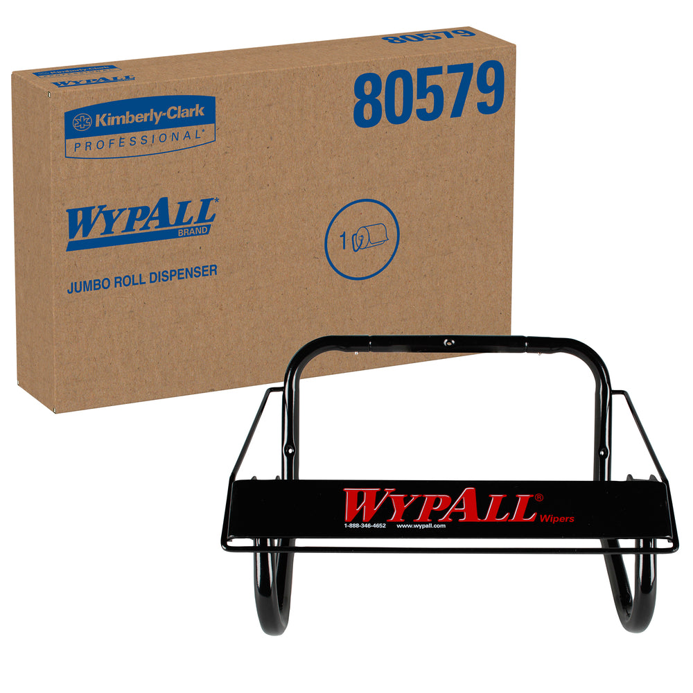 WypAll Wall Mounted Jumbo Roll Dispenser for Wypall and Kimtech Wipes (80579) - Black