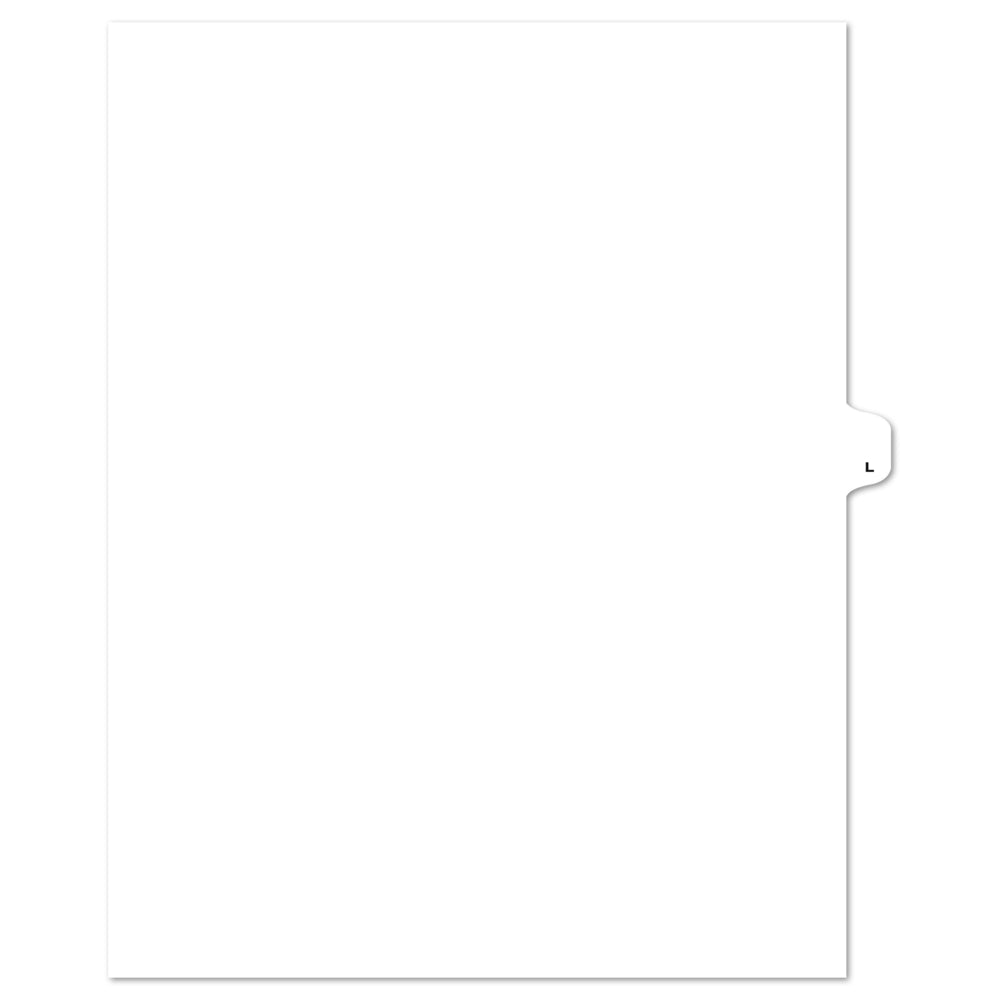 Apak Alphabetical Index Tab - Letter L - White - 8 1/2" x 11" - 1/26th Cut - Unpunched - 25 Pack