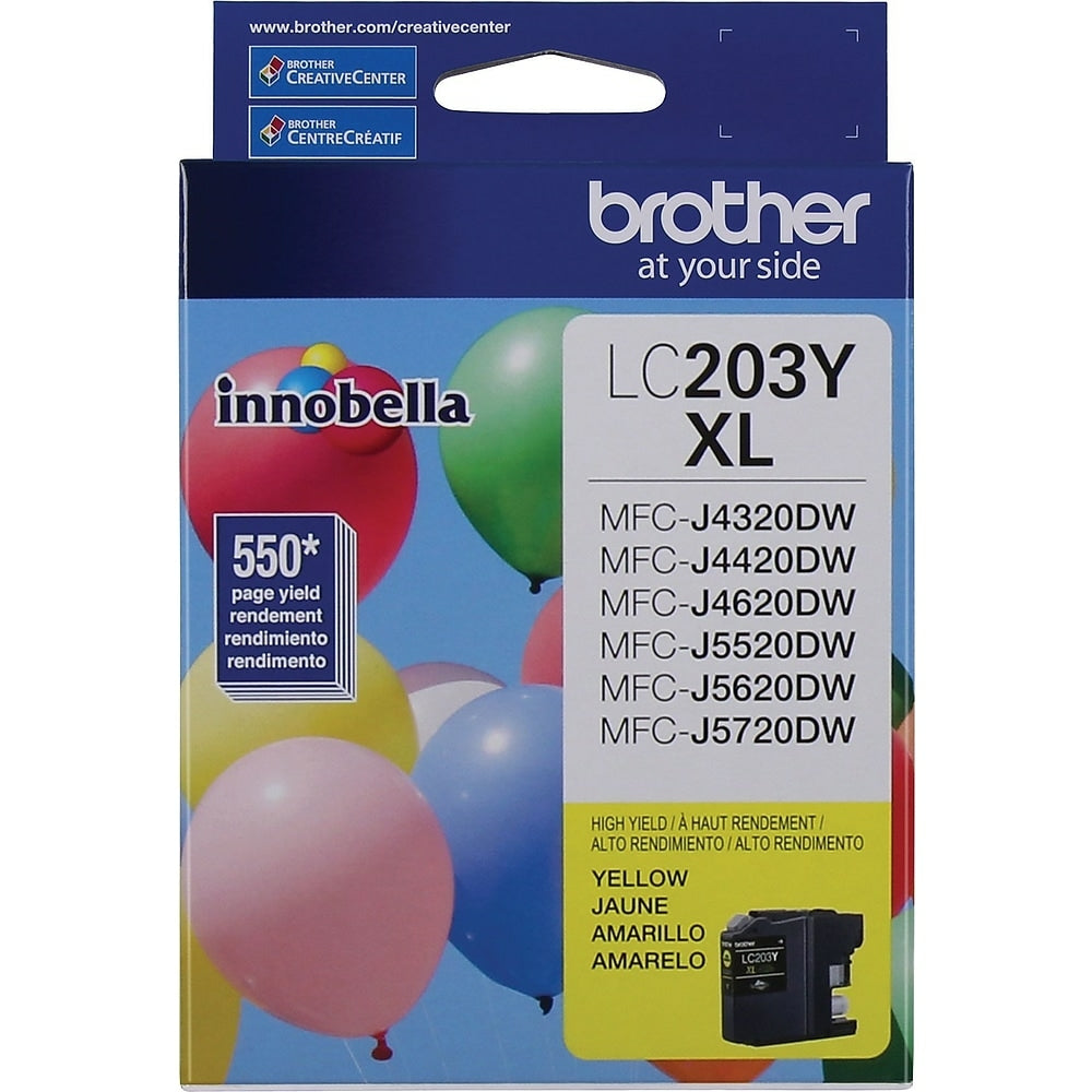 Brother LC203 Yellow Ink Cartridge, High Yield (LC203YS)