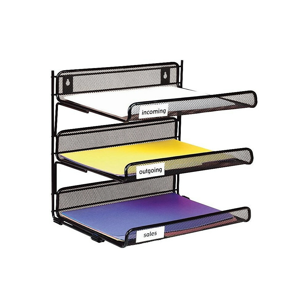 Étagère de bureau Staples à 3 niveaux en maille métallique - Noir