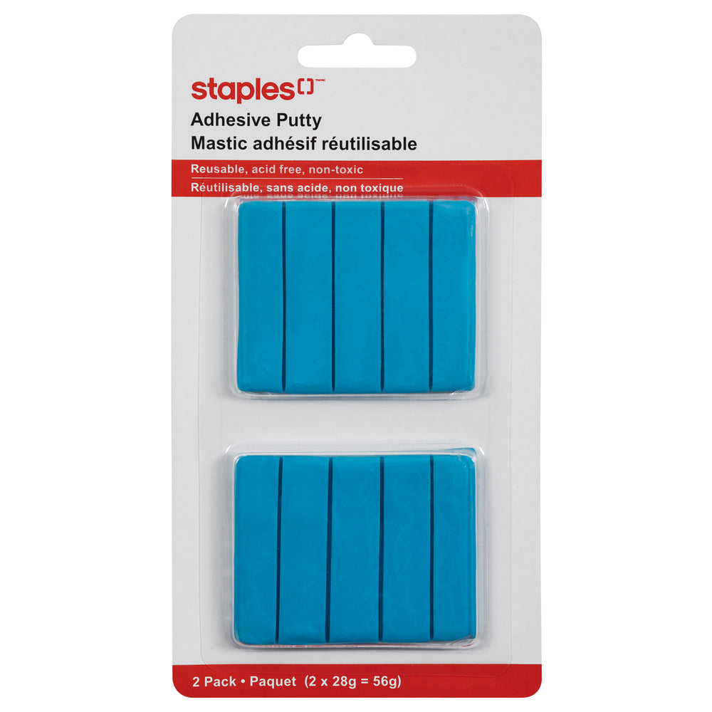 Pâte adhésive réutilisable Staples - 56 g - Bleu