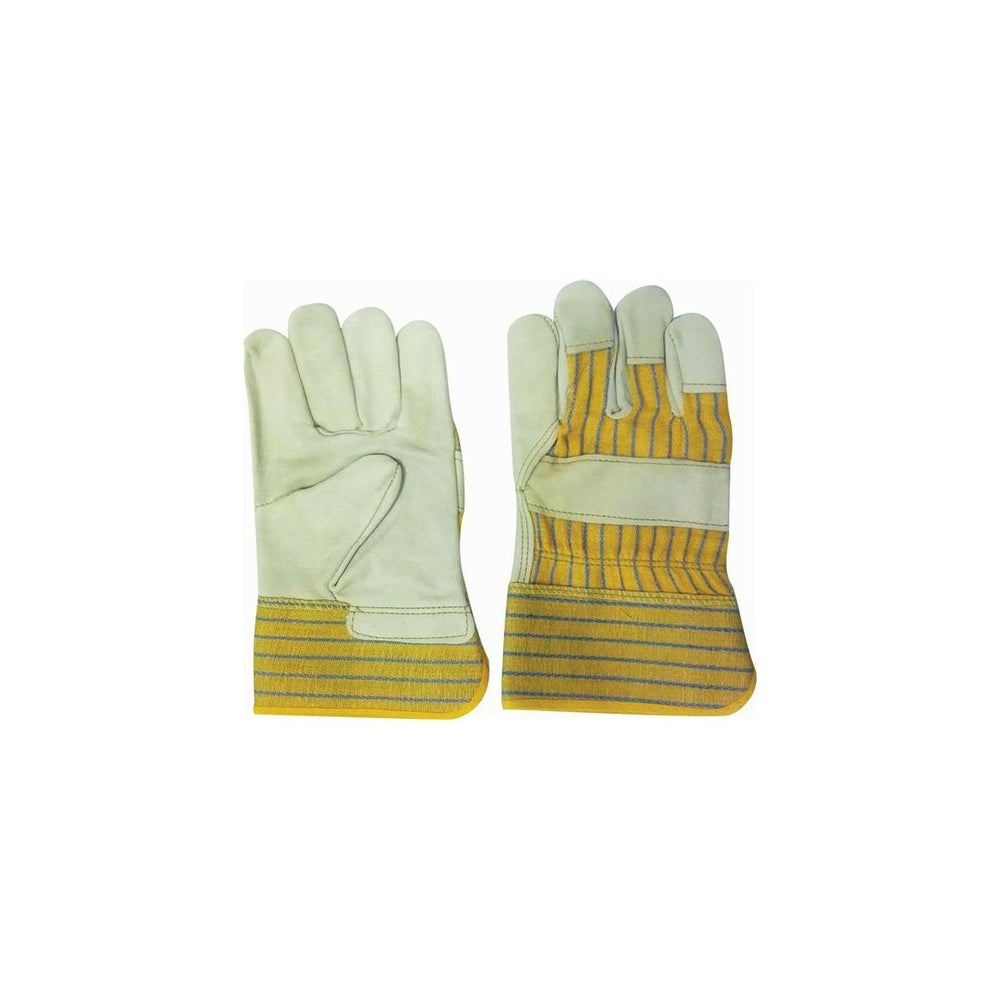 Gants d'ajusteur Wayne Safety en cuir pleine fleur pour homme - Blanc/Jaune
