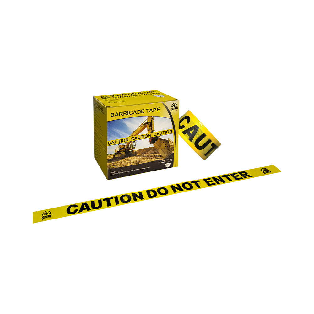 Ruban de barricade Wasip - Attention, ne pas entrer - 3" x 1000 pi - Jaune