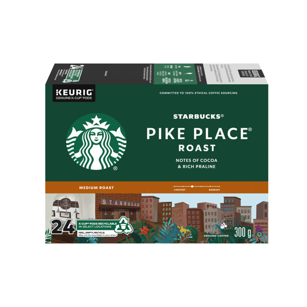 Starbucks Pike Place Roast Coffee K-Cup Pods - Medium - 24 Pack