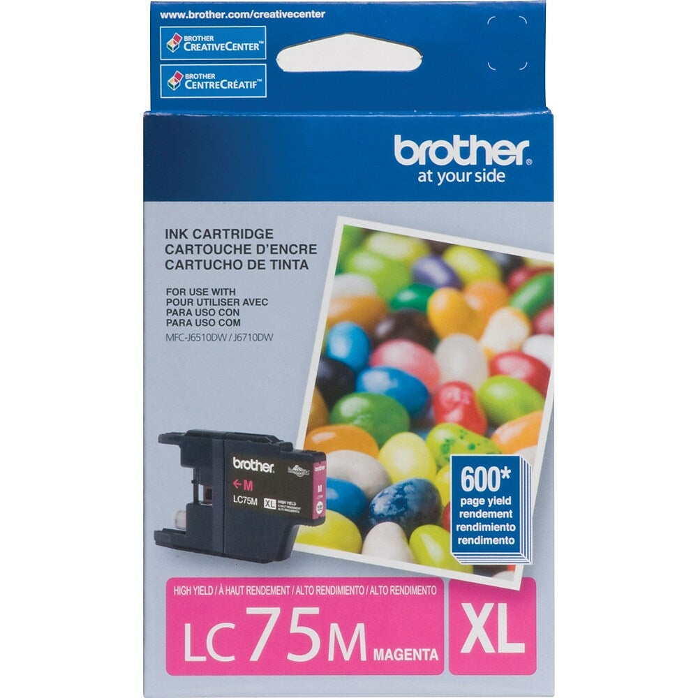 Cartouche d'encre magenta Brother LC75, haut rendement (LC75MS)