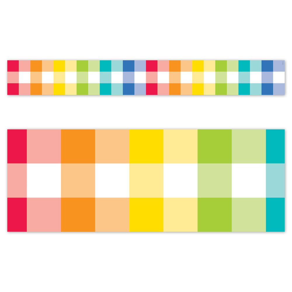 Creative Teaching Press Rainbow Buffalo Check EZ Border