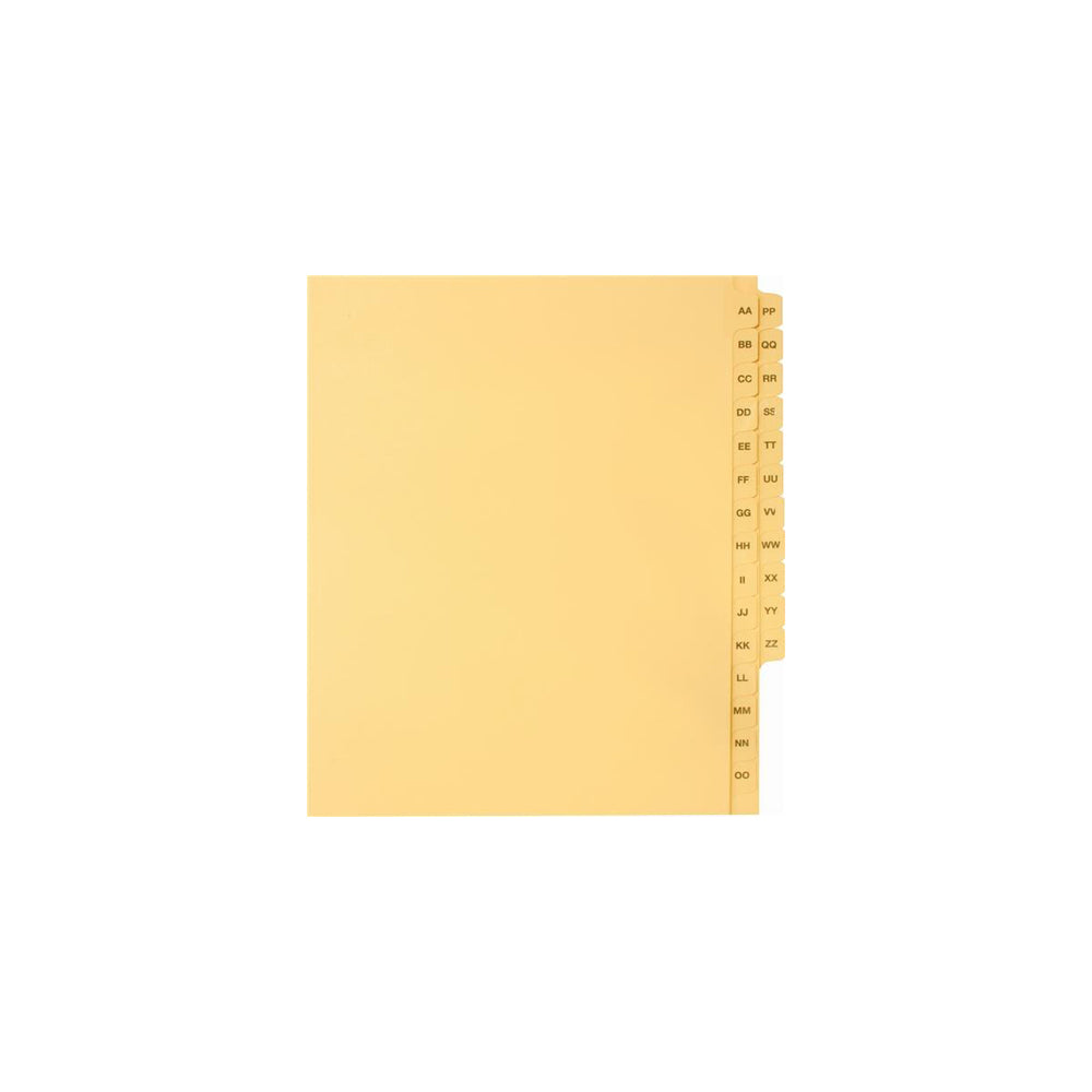 Onglets Sterling Alpha Sets, lettres AA à ZZ, chamois, format lettre, coupe 1/15e, 26/jeu, 1/pqt
