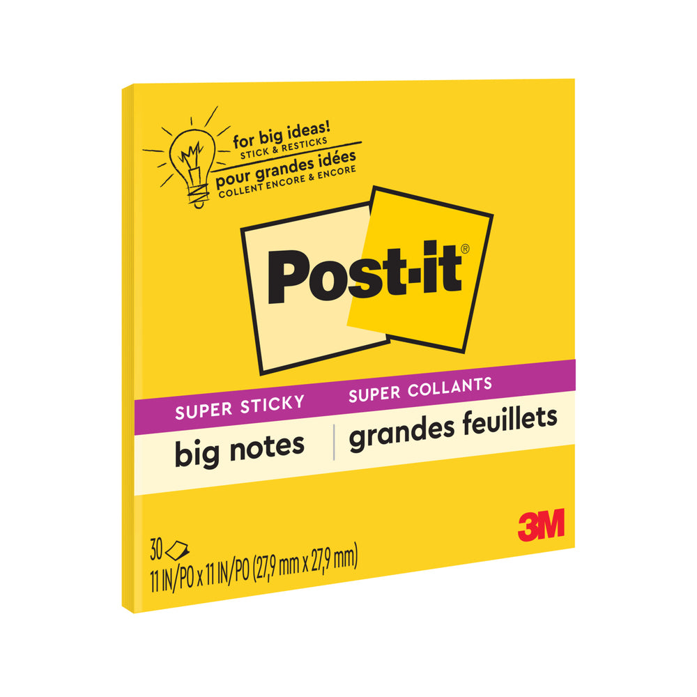 Post-it Super Sticky Big Note - 11"x11" - Jaune - 30 feuilles