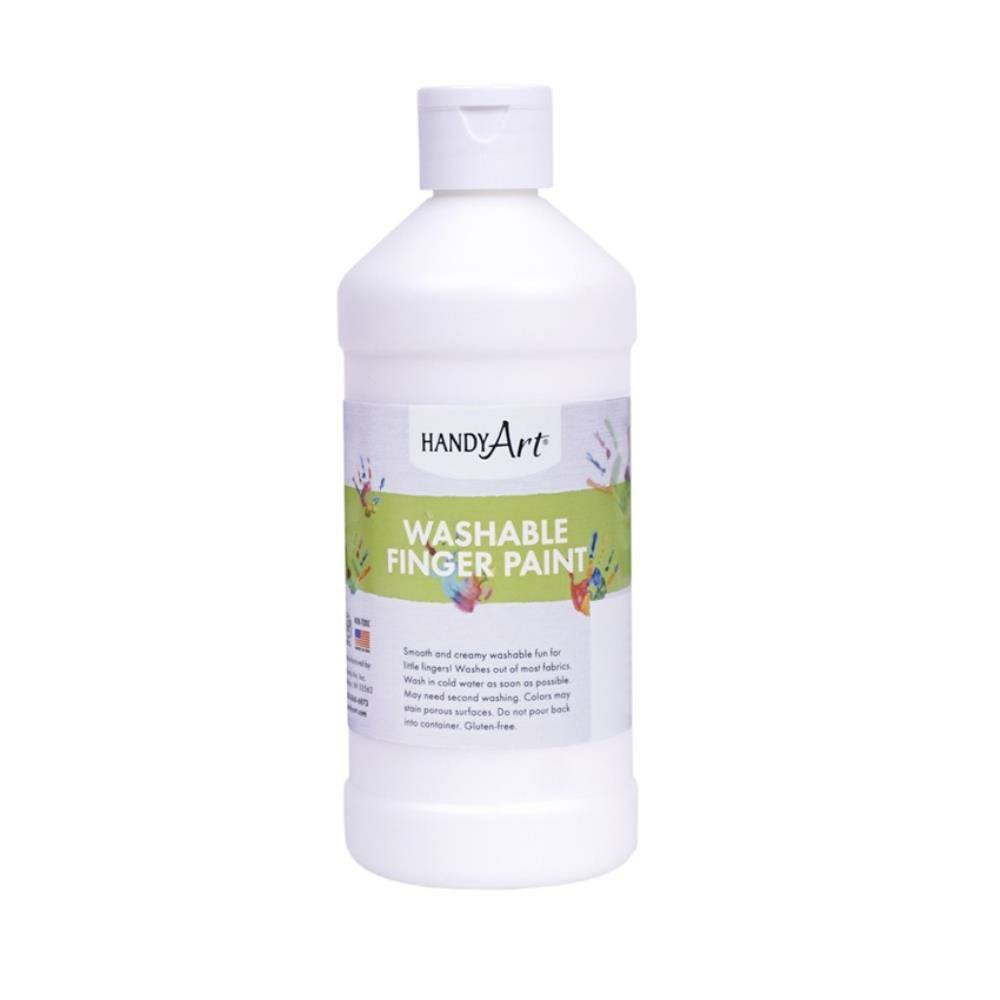 Peinture lavable pour les doigts Handy Art, 473 ml, blanche