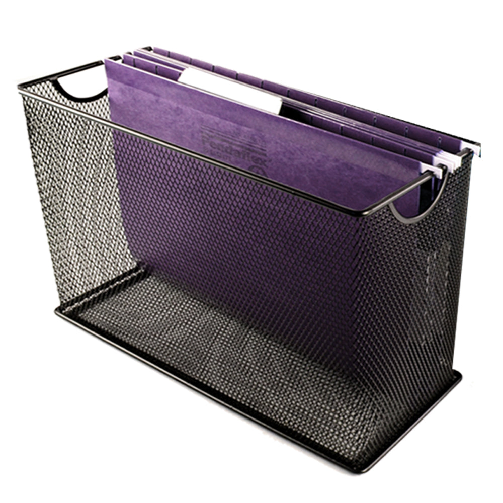 Classeur suspendu de bureau Winnable Mesh, format légal, noir