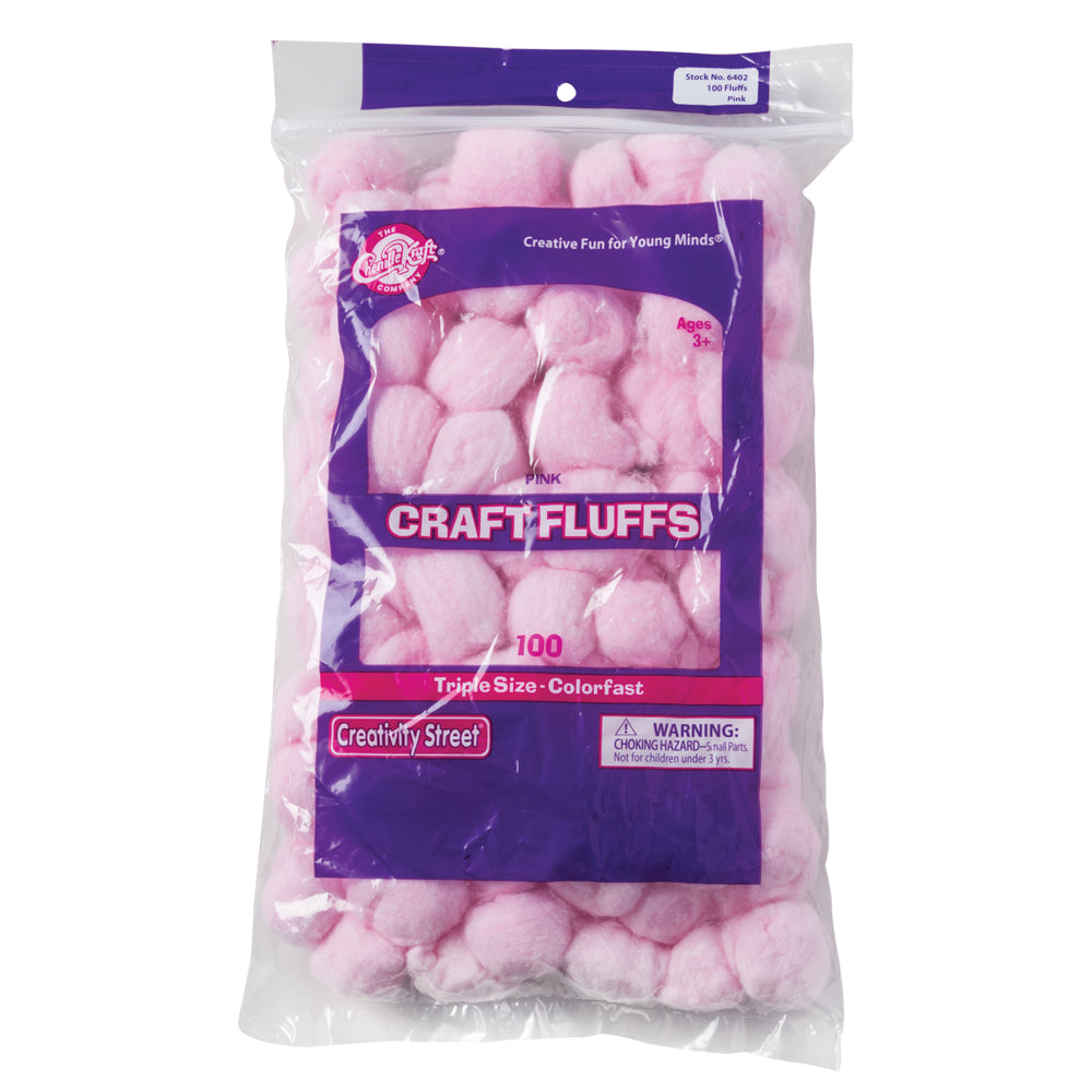 Peluches artisanales Creativity Street Triple Size, rose, environ 2,54 cm, 100/paquet.