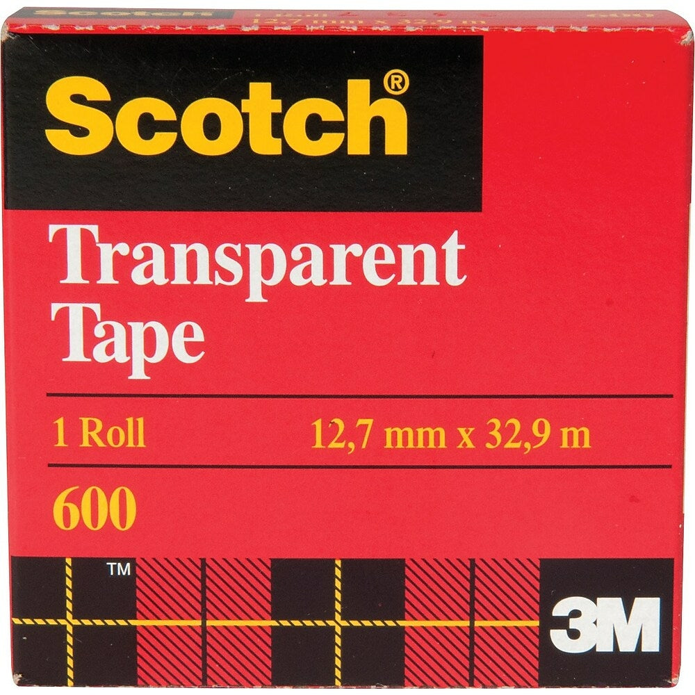 Scotch Transparent Tape, Boxed, 12.7mm x 32.9m