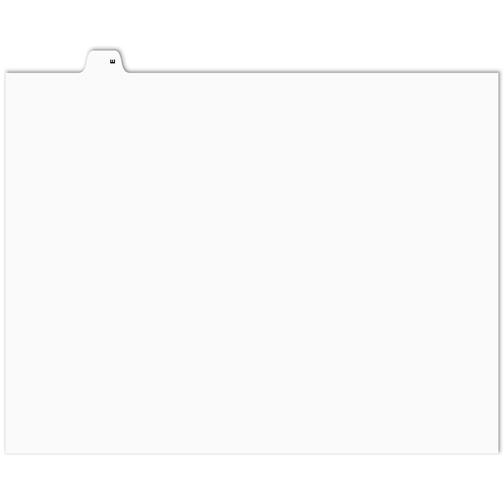 Onglets d'index alphabétique Apak - Lettre E - Blanc - 8 1/2" x 11" - Coupe 1/26e - 110 lb - Non perforés - Paquet de 25