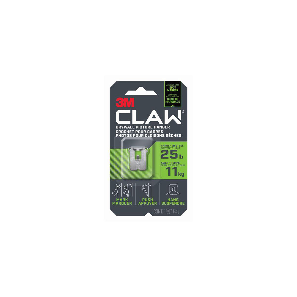 CLAW Drywall Picture Hangers - 25 lb with Temporary Spot Marker -1EF - 1 marker
