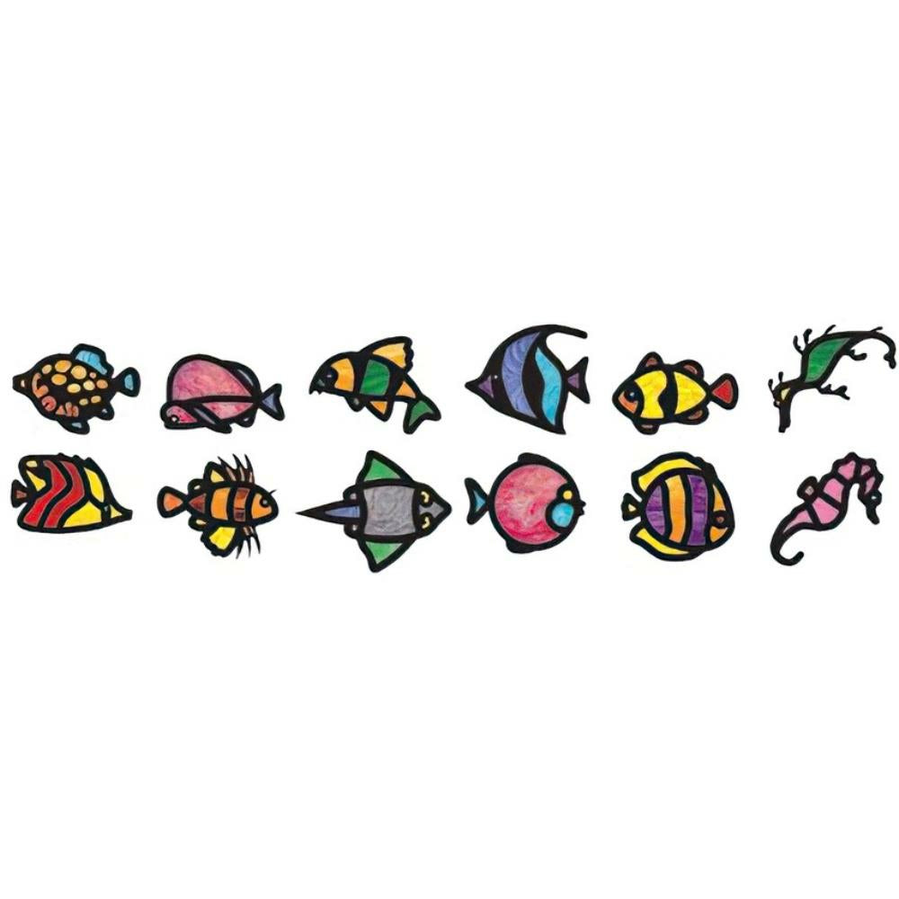 Roylco Tropical Fish Stained Glass Frames