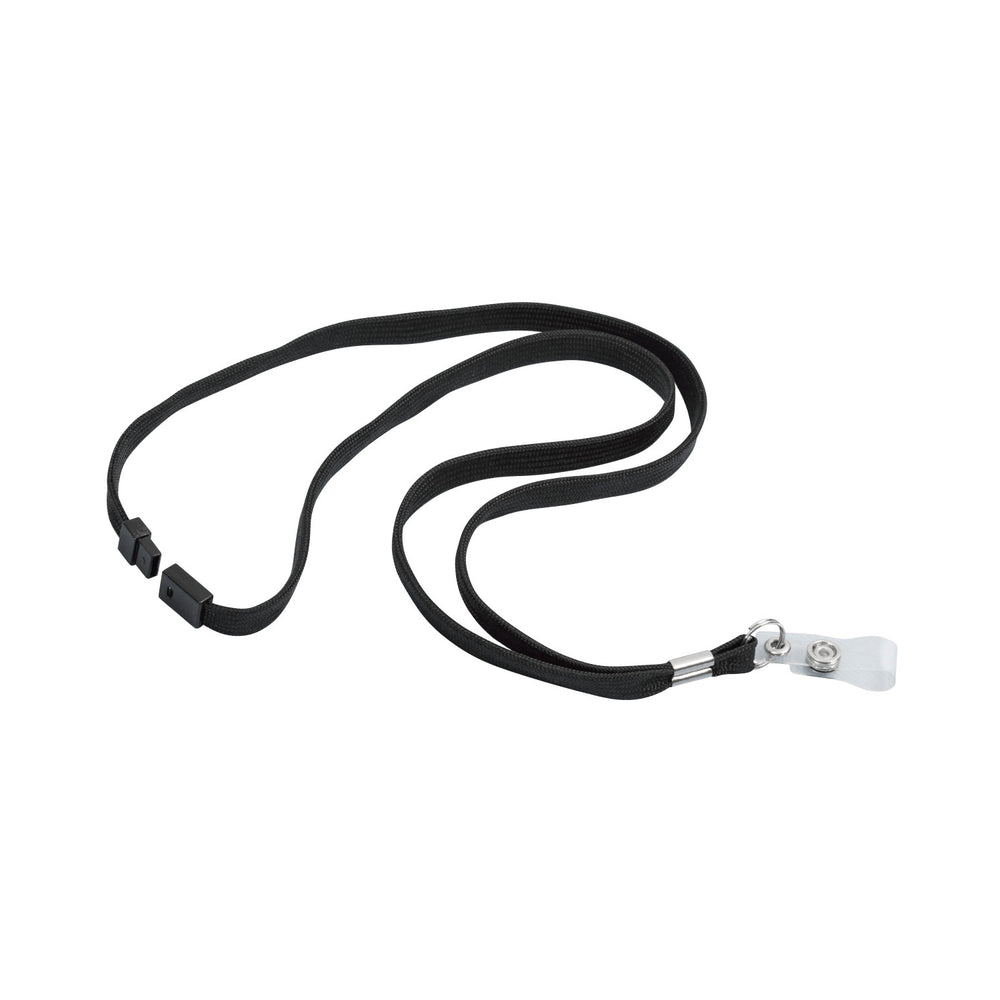 Cordon porte-badge Staples avec clip détachable - Noir - Paquet de 10